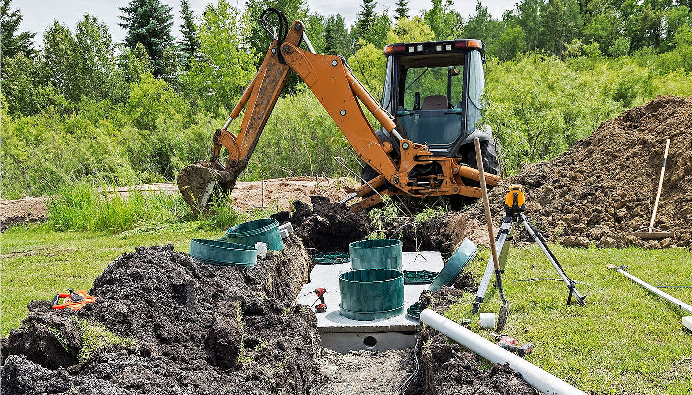 Septic installation job site